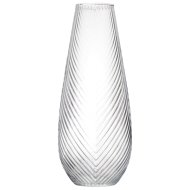 Átlátszó 50x19x19cm bordázott üveg váza