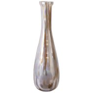 Barna 30x8x8cm mintás üveg váza