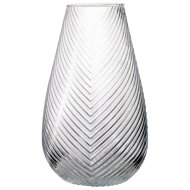 Átlátszó 30x15x15cm bordázott üveg váza