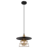 Globo Viejo függeszték E27 60w ip20 30x150cm matt fekete-réz színű