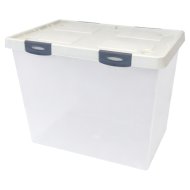Flair BigBox tárolódoboz 75 L 60x40x47 cm világosszürke tetővel műanyag