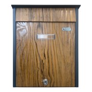 Trezor postaláda 33,5x27x10,5cm kültéri álló zárral antracit-aranytölgy