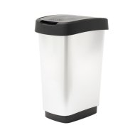 Twist hulladékgyűjtő kosár 25l 47,6x25,2x33,3cm ezüst-fekete műanyag
