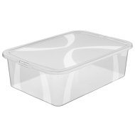 Lona tárolódoboz fedéllel 29l 16,6x39,2x57,1cm színtelen műanyag
