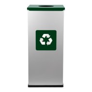 Eco Square zöld fém szelektív szemetes 60L