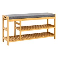 Praktiker 90x30x50cm bambusz cipőtároló pad