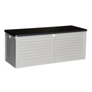 Reckmann 143,5x53,4x57,3cm szürke kerti tároló 390L gázliftes tetővel