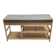 Praktiker 90x30x50cm bambusz cipőtároló pad
