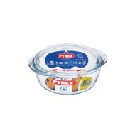 PYREX kerek sütőtál fedővel 1,3l üveg