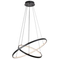 Rábalux Beliza LED függeszték 75W 6100lm 3000-6500K IP20 2 körös fém fekete