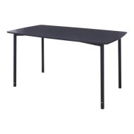 Étkezőasztal 140x75x78cm MDF fekete fa hatású vas vázzal