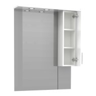 Norina85 magasfényű fehér 81x104x17,5cm tükör led világítással, oldalsó szekrénnyel
