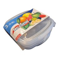 Mc Fresh ételtároló szett 3x0,9l 17,5x16,5x5,7cm átlátszó műanyag