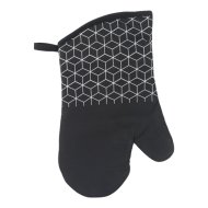 Edényfogó textil fekete geometrikus minta MX239507