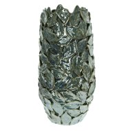 Váza 3D levél mintával 25x24x49cm türkisz kerámia