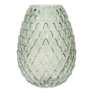 Váza 19,5x14x14x cm zöld üveg