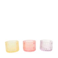 Üveg 6,5x9x9cm mécsestartó 3-féle