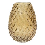 Váza 19,5x14x14cm barna üveg