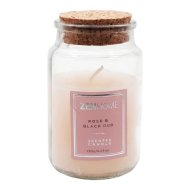 Rose &amp; Black Oud illatgyertya üvegben 120g parafa tetővel