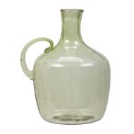 Váza füllel 26x16x16cm zöld üveg