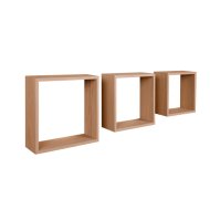 Spaceo falipolc kocka 3db/szett 30x30x10cm tölgy