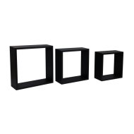 Spaceo falipolc kocka 30x30x10cm fekete