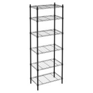 Spaceo krém fémpolc 60x35x180cm fekete 6 polcos