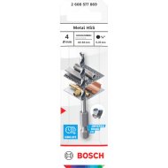 Bosch HSS csigafúró 4x43x83mm, HEX 1/4" befogószár, fémhez