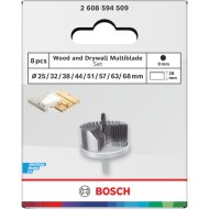 BOSCH körkivágó-készlet 25;32;38;44;51;57; 63; 68x28mm fa+gipszkarton befogóval