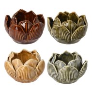 Mécsestartó lótusz formájú 5,6X8,5X8,5cm 4-féle