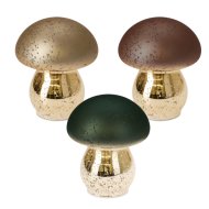Dekor gomba 15x13x13 cm melegfehér 10 LED üveg, 3-féle