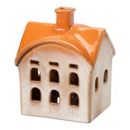Dekor ház őszi LED-es 12x9x7 cm porcelán 3-féle