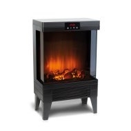 Elektromos kandalló hősugárzóval, LED lánghatással, 1000–2000 W, fekete