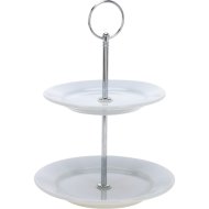Porcelán kínálótál 2 emeletes fehér
