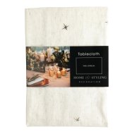 Asztalterítő 240x140x0,1cm fehér csillag mintás poliészter