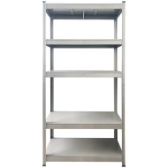 Praktiker 180x90x40cm porfestett fémpolc 5 acél polccal