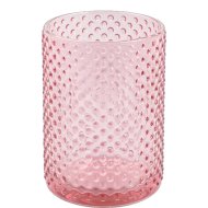 Glassy Pink fogkefetartó, álló, rózsaszín, üveg