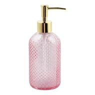 Glassy Pink szappanadagoló, álló, 450ml rózsaszín, üveg