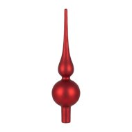 Reckmann 25cm piros bordó üveg csúcsdísz 3-féle