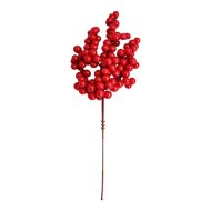 Reckmann 26x4x3cm sűrű típusú karácsonyi pick ág piros bogyóval