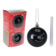 Műanyag DIY gömb szett 6cm fekete színben fehér filctollal 2db