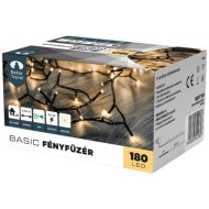 Dekortrend fényfüzér 180 LED meleg fehér 9 m sötét kábel IP44