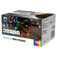 Dekortrend fényfüzér 180 LED színes 9 méter sötét kábel IP44