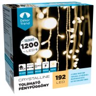 Dekortrend fényfüggöny toldható Crystalline 192 LED meleg fehér 0.9x2 méter átlátszó kábel IP44