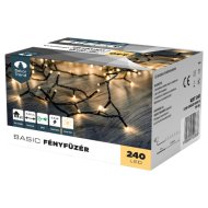 Dekortrend fényfüzér 240 LED meleg fehér 12 méter sötét kábel IP44