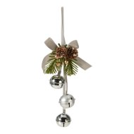 Függődísz ezüst csengettyűvel 21cm 4-féle