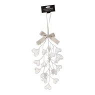 Függő levél dekor 25cm fehér 3-féle