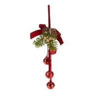 Függődísz piros csengettyűvel 21cm 4-féle