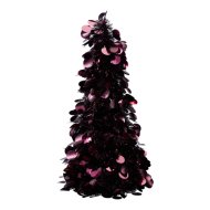 Karácsonyfa dekor 46cm csillogó burgundi
