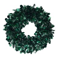 Csillogó koszorú 46cm sötétzöld